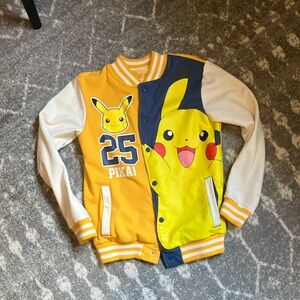 Pikachu Kids Varsity Jacket - Yellow and Blue